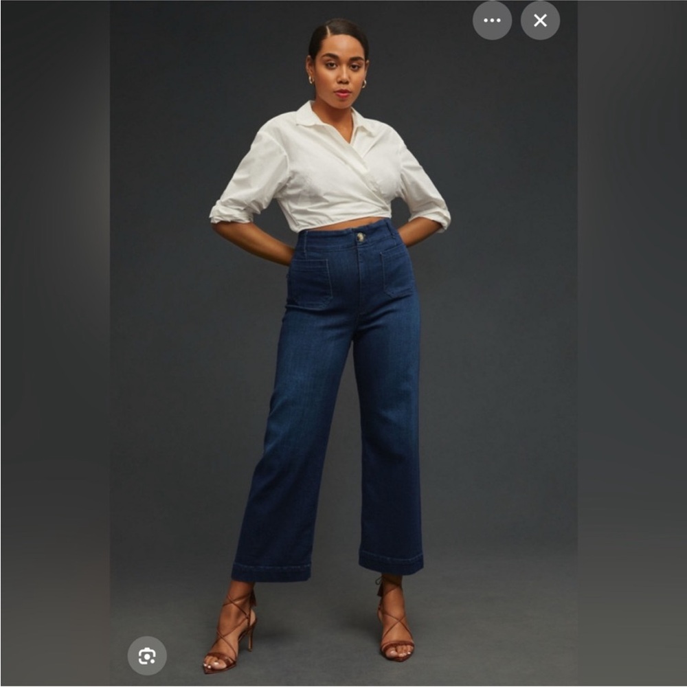 Pilcro Anthropologie The Skippy Wide Leg Sailor Jeans 29 - Picture 2 of 8